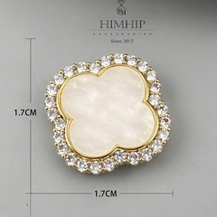 Pin Cài Tự Hít HimHip Mặt Hoa May Mắn Viền Phale Thanh Lịch 1.7cm