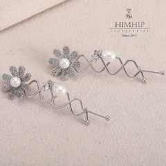 Kẹp Mái HimHip HKCC Lượn Sóng Hoa Cúc Nhỏ Nụ Giả Trai 7.9x2.5cm