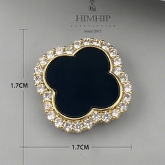 Pin Cài Tự Hít HimHip Mặt Hoa May Mắn Viền Phale Thanh Lịch 1.7cm
