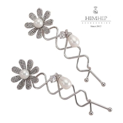 Kẹp Mái HimHip HKCC Lượn Sóng Hoa Cúc Nhỏ Nụ Giả Trai 7.9x2.5cm