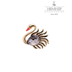 Pin Cài Cúc HimHip HKCC Thiên Nga Phale Đen Quý Phái 1.5x1.5cm