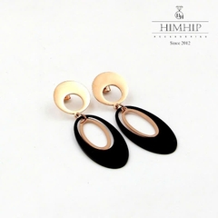 Khuyên Tai Dài HimHip TiTan Nối Vòng Oval Sang Trọng