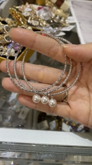 Vòng Tay Hợp Kim Cao Cấp Mạ Bạch Kim Mix Trai tinh thể Thả