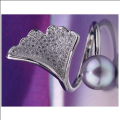 Cài Khăn Ống HimHip Size To Lá Rẻ Quạt Thanh Lịch HKCC Mix Trai 3cm