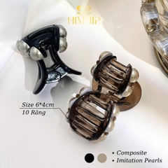 Kẹp Càng Cua HimHip Composite Lượn Sóng Hạt Giả Trai Đính Đá 10 Răng 6x4cm