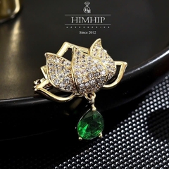 Trâm, Ghim Cài Áo Nhỏ HimHip Hoa Sen Thanh Lịch HKCC Đính Phale 2*2,5cm HPBD