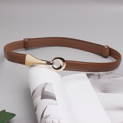 Dây Lưng HimHip Da Thật Khóa Tam Giác Mạ Vàng Sang Trọng 2.5x59-104cm