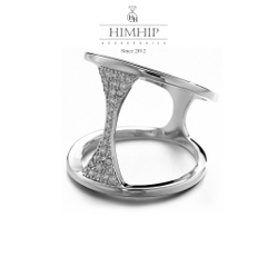 Cài Khăn 4 Chấu HimHip Size To Chữ L Sang Trọng HKCC Đính Phale 2cm - Trắng