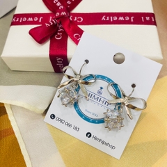 Khuyên Tai Ngắn HimHip Quả Cầu Thắt Nơ Thanh Lịch HKCC Đính Phale 2.8cm