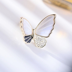 Trâm, Ghim Cài Áo HimHip Bướm Khảm Trai Đen Trắng Sang Trọng HKCC Đính Phale 2,3cm