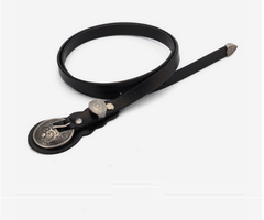 Dây Lưng HimHip Da Thật Khoá Tròn Họa Tiết Cổ Điển 1.3x101cm