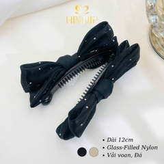 Kẹp Móc Dọc HimHip Resin Nơ Voan Bóng Đính Hạt Lấp Lánh 12cm