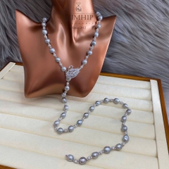 Vòng Cổ HimHip Trai Dị Khóa Mặt Thiên Nga Đính Phale Sang Trọng 79+0cm Phụ Kiện Áo Dài
