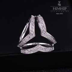 Cài Khăn 3 Chấu HimHip Size To Chữ T Sang Trọng HKCC Đính Phale 2x2.3cm