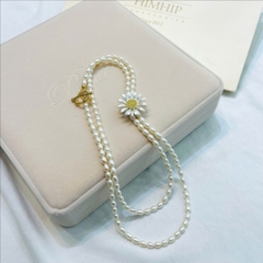 Set Trang Sức HimHip Vòng Cổ Trai Thật 4ly 80.7cm, Khuyên Trai Thật 1*2cm Sang Trọng Kèm Hộp