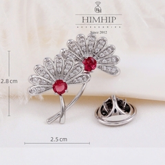 Pin Cài Cúc HimHip HKCC Bông Lau Đính Phale Lấp Lánh 2.8*2.5cm