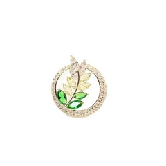 Trâm, Ghim Cài Áo Nhỏ HimHip Vòng Tròn Lá Xanh Thanh Lịch HKCC Đính Phale 2*2,3cm