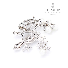 Trâm, Ghim Cài Áo HimHip HKCC Cú Mèo Đậu Lộc Non 5.4*4.8cm