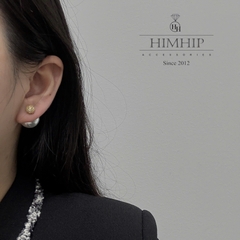 Khuyên Tai Nụ HimHip HKCC Nụ Tròn Phale 0.7cm Phối Nụ Hạt Giả Trai 1.4cm