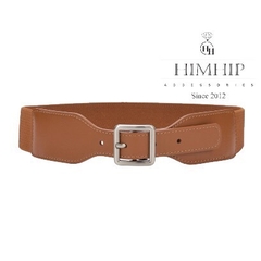 Dây Lưng HimHip Da Thật Khoá Vuông Mix Chun Co Giãn 4x75.5cm