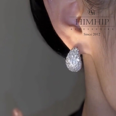 Khuyên Tai Nụ HimHip Hình Giọt Nước Sang Trọng HKCC Đính Phale 2x1cm