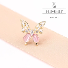 Trâm, Ghim Cài Áo HimHip Cánh Bướm 2 Màu Nhẹ Nhàng HKCC Đính Phale 2,2*2cm