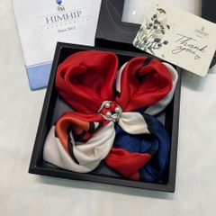 Set Quà Tặng Khăn Lụa Vuông Khổ 70 Kèm Cài Khăn - 272 (Combo đã bao gồm túi hộp thiệp)