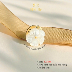 [Thiết Kế] Pin Cài Cúc HimHip HKCC Khảm Hoa Bạch Đào 1.1cm