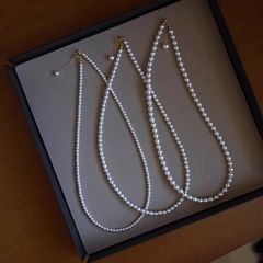 [Thiết Kế] Vòng Cổ HimHip Tinh Thể Ngọc Trai Dáng Ngắn Trẻ Trung 34+5cm