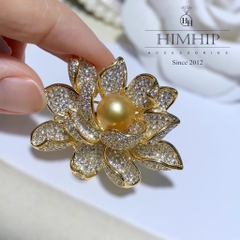 Trâm, Ghim Cài HimHip Hoa Sen Nhụy Trai Sang Trọng HKCC Đính Phale 4*5cm