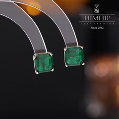 Khuyên Tai Nụ HimHip Mặt Vuông Đá Sang Trọng HKCC Đính Phale 0.8cm