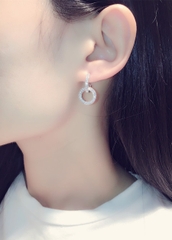Khuyên Tai Ngắn HimHip Móc Vòng Tròn Nhỏ Thanh Lịch HKCC Đính Phale