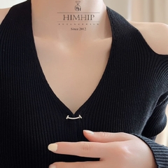 Trâm, Ghim Cài Xiên HimHip Mặt Cười Sang Trọng HKCC Đính Phale 0.5x2.3cm