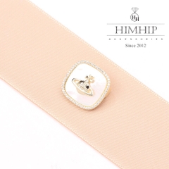 Trâm, Ghim Cài Áo Nhỏ HimHip Mặt Vuông Khảm Trai Gắn Charm Hành Tinh Sang Trọng HKCC Đính Phale 2cm
