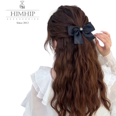 Kẹp Mái Mỏ Vịt HimHip Phối Vải Đính Đá Thắt Nơ Thanh Lịch 12x8cm