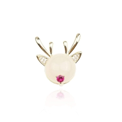 Trâm, Ghim Cài Áo HimHip Chữ X Cành Oliu Mạ Vàng Sang Trọng HKCC Đính Phale 2.8x4.4cm