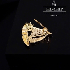 Trâm, Ghim Cài Áo HimHip Chiếc Thuyền Vàng Thanh Lịch HKCC Đính Phale 2,3*2,3cm nam nữ