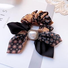Scrunchies Nơ Vải Hoạ Tiết Hoa Nhí Thanh Lịch 5cm