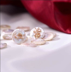 Pin Cài Áo HimHip Đôi Thiên Nga Khảm Trai Sang Trọng HKCC Đính Phale 2cm