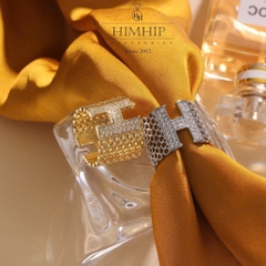 Cài Khăn Ống HimHip Size To Hình Chữ H Sang Trọng HKCC Đính Phale 2cm - Vàng