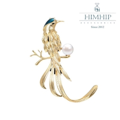 Trâm, Ghim Cài Áo HimHip Chim Khổng Tước Sang Trọng HKCC Mix Trai 3*6cm