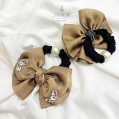 Dây Buộc Tóc HimHip Bèo Nhúm Thắt Nơ Đính Hạt Phale Lấp Lánh Phối Hạt Giả Trai 10*11cm