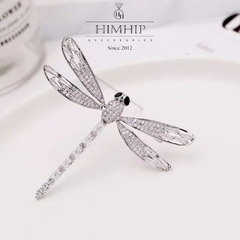 Trâm, Ghim Cài Áo HimHip HKCC Chuồn Kim Phối Đá Phale Lấp Lánh 5.2*6.5cm