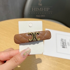 Kẹp Mái Bật HimHip Da Thật Mặt 2C Sang Trọng 8x2.2cm