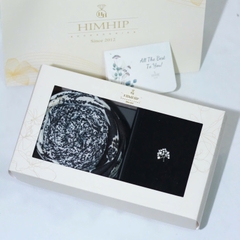 Set Quà HimHip Khăn Lụa Vuông 90*90cm & Cài Áo Kèm Túi Hộp Thiệp - 1158
