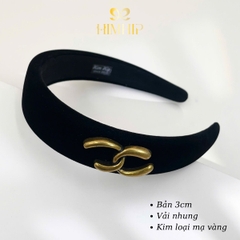 Bờm HimHip Phối Vải Đính Charm Hai Chữ C Xoắn Cá Tính 3x14x16cm