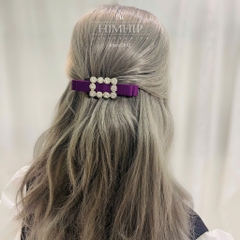 Kẹp Bật HimHip Nơ Vải Phối Mặt Đá Sang Trọng 1.5x10cm