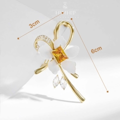 Set Quà HimHip Khăn Lụa Vuông 70x70cm & Cài Khăn, Cài Áo Kèm Túi Hộp Thiệp - 609