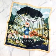 Set Quà Tặng Khăn Lụa Vuông Khổ 53 Kèm Cài Áo - 232 (Combo đã bao gồm túi hộp thiệp)