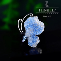 Trâm, Ghim Cài Áo HimHip Bướm Đá Lấp Lánh Sang Trọng HKCC Đính Phale 3*4cm